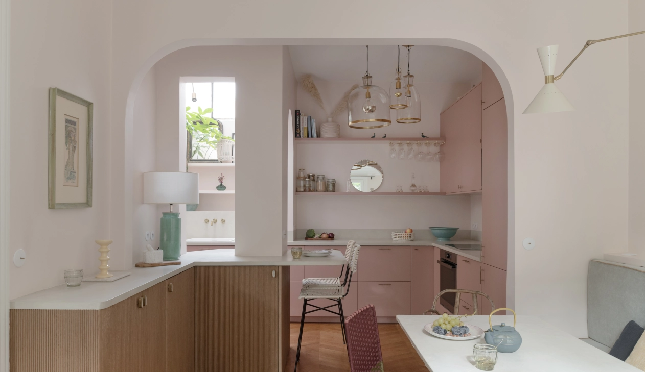 Schublade mit mattem Lack, klare Form, Farbe Sandrosa – B 60 H 40 cm